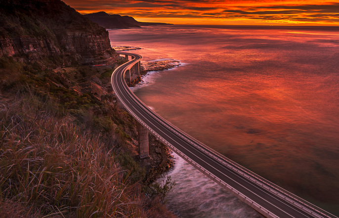 CoalCliff Sea bridge durring a vivid sunrise. Image by Max Pemberton