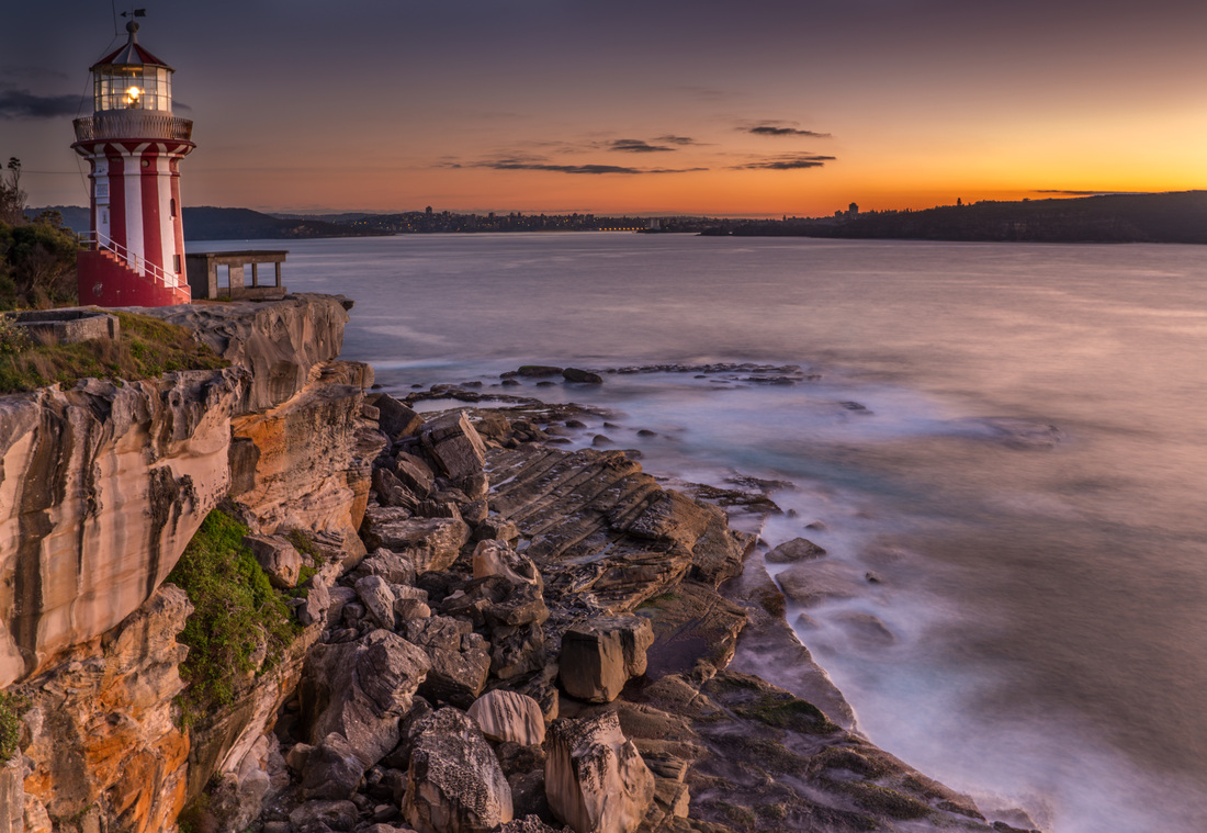 Sunrise at Hornby lighthouse, NSW Australia. Image by Max Pemberton
